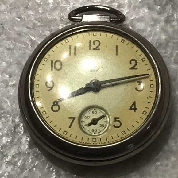 Vintage Westclox Dax Pocket Watch Made in USA Small Seconds Subdial Silver Tone - Picture 1 of 8